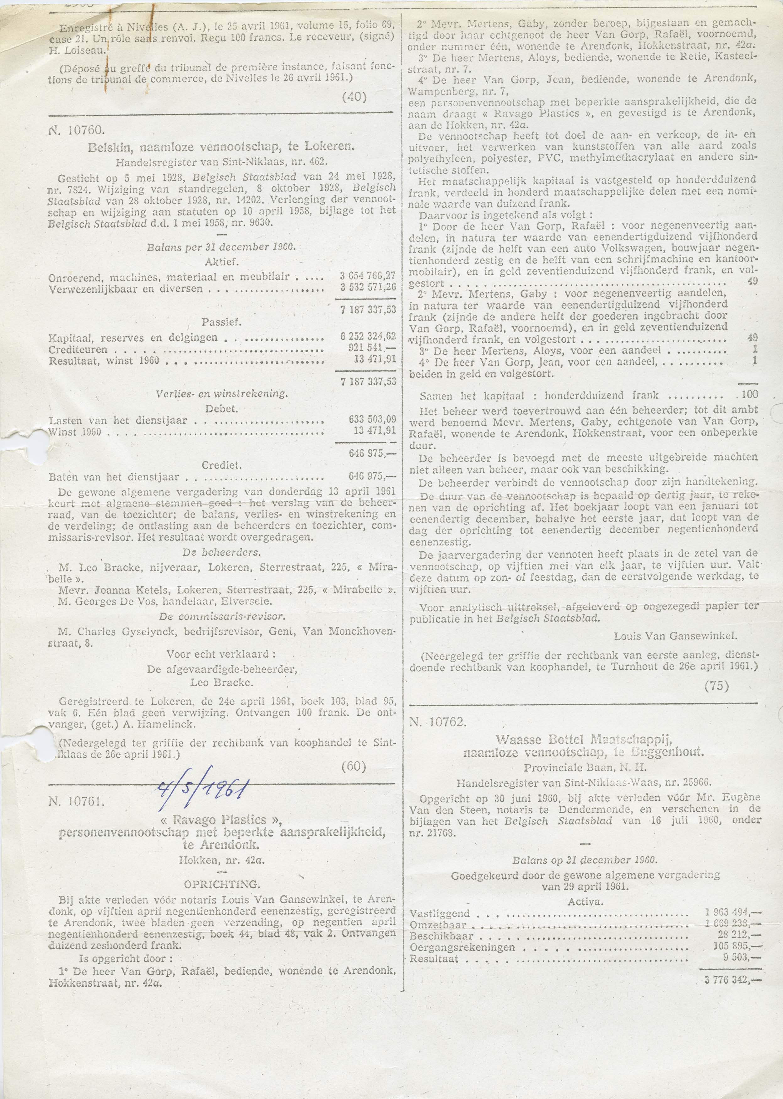 Ravago History the memorandum of association