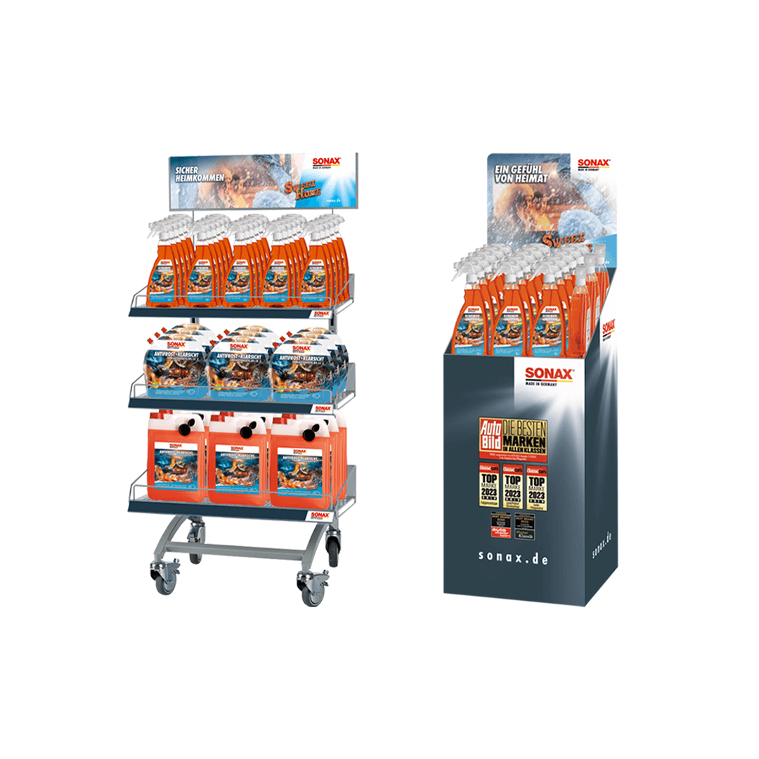 Bestückungsvorschläge für Displays, Gitterkörbe und Aufsteller.