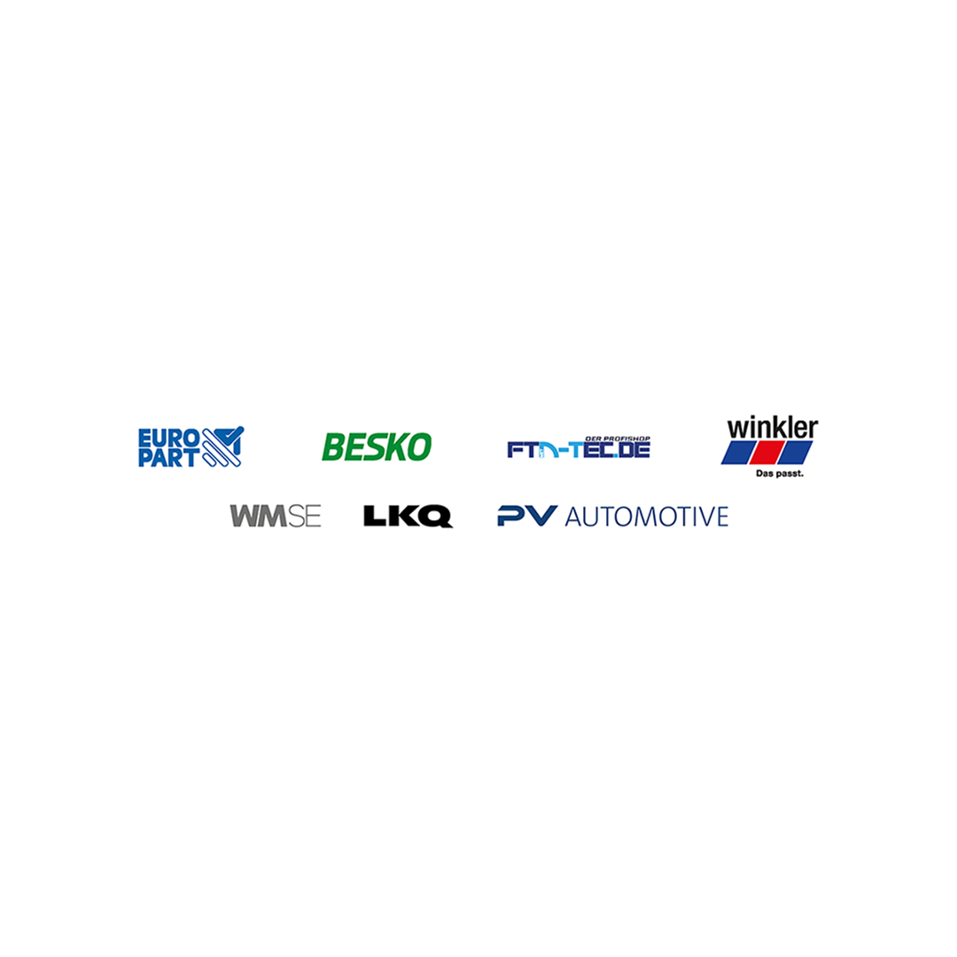 Logos von Europart, Besko, FTD-Tec.de, Winkler, WM SE, LKQ, PV Automotive.