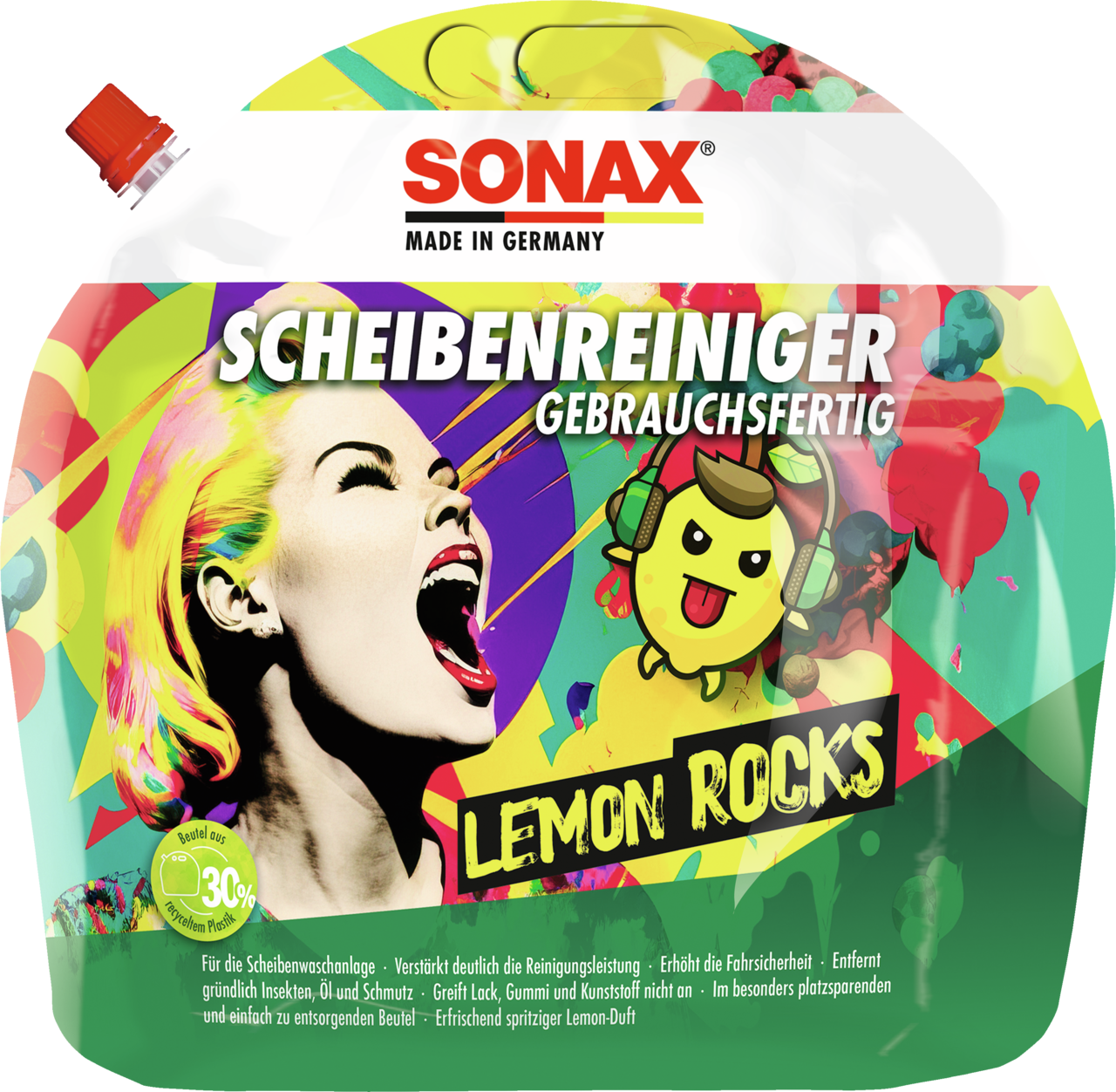 Sonax ScheibenReiniger gebrauchsfertig Lemon Rocks 5 Liter, Glas und  Scheinwerfer, Reinigung & Pflege