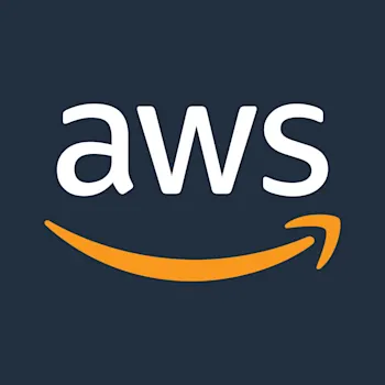 Amazon Web Services logo Amazon web services logo op donkere achtergrond