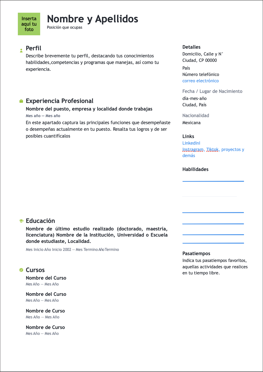 Currículum Personalizado