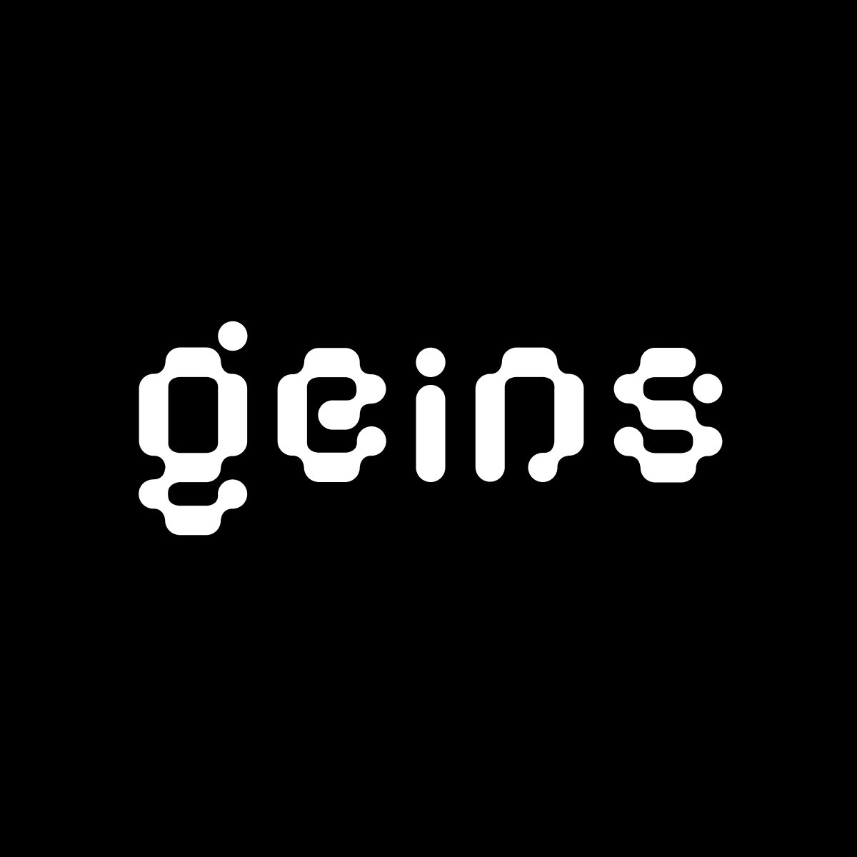 Geins logotype on black background