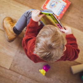 Child playing, seen from above