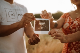 Couple with ultrasound image