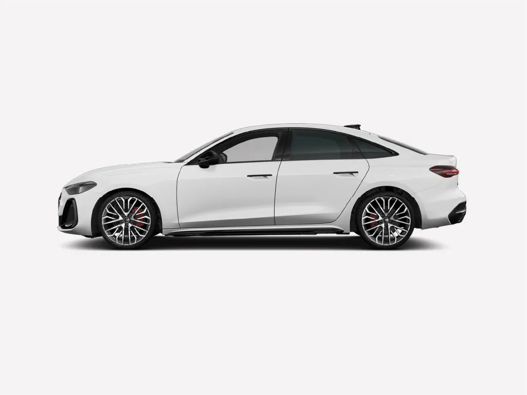 Fahrzeugtypen Slider | Limousine | Bild Eine Auto-Grafik auf hellgrauem Hintergrund, die die Fahrerseite eines Fahrzeug-Renderings zeigt.