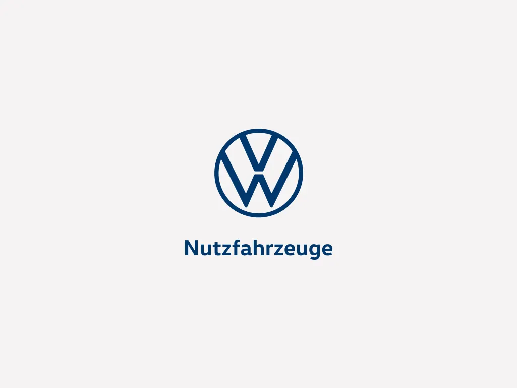 Volkswagen Nutzfahrzeuge Marke Ein Logo einer Fahrzeugmarke auf hellgrauem Hintergrund.