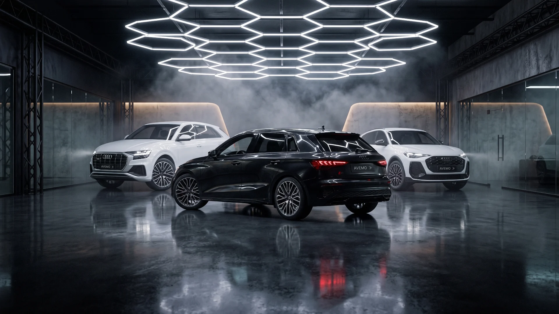Drei Audi Neuwagen mit AVEMO Kennzeichen