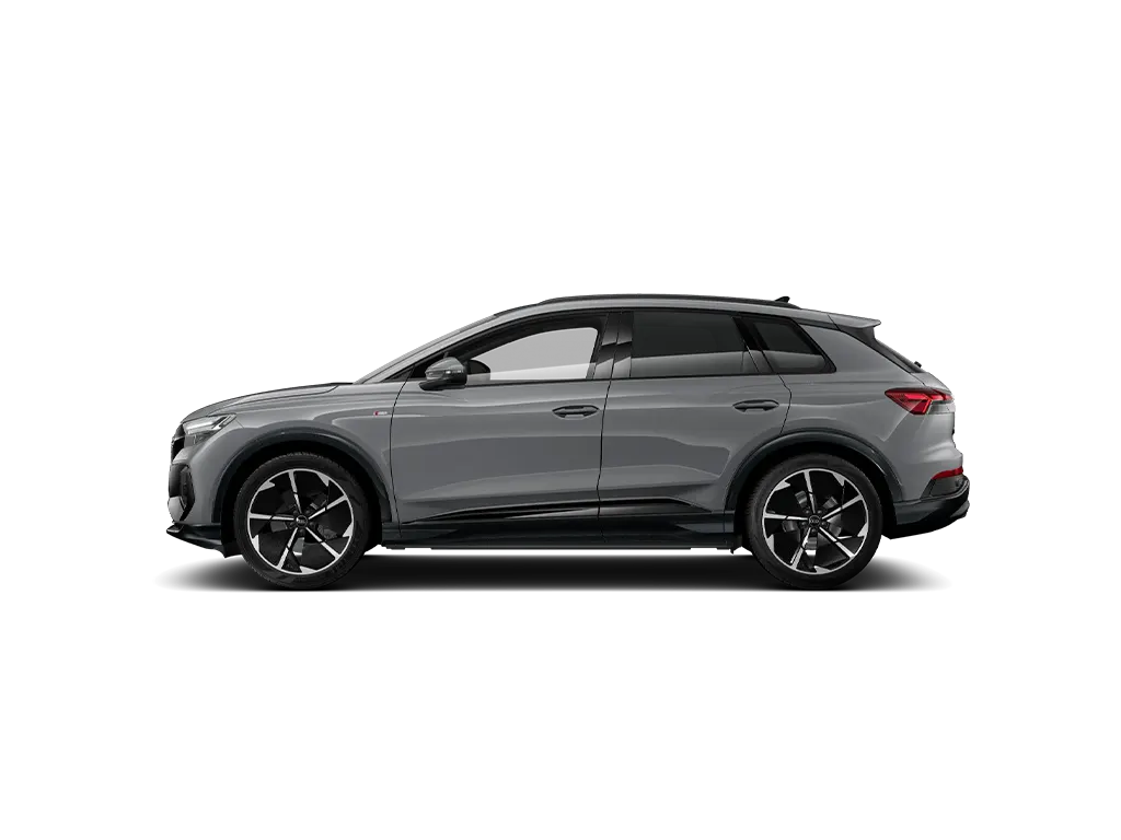 JobMobility | Inhalt | Beispielangebote - Audi Q4 e-tron Eine Seitenansicht eines Audi Q4 e-tron in grau.