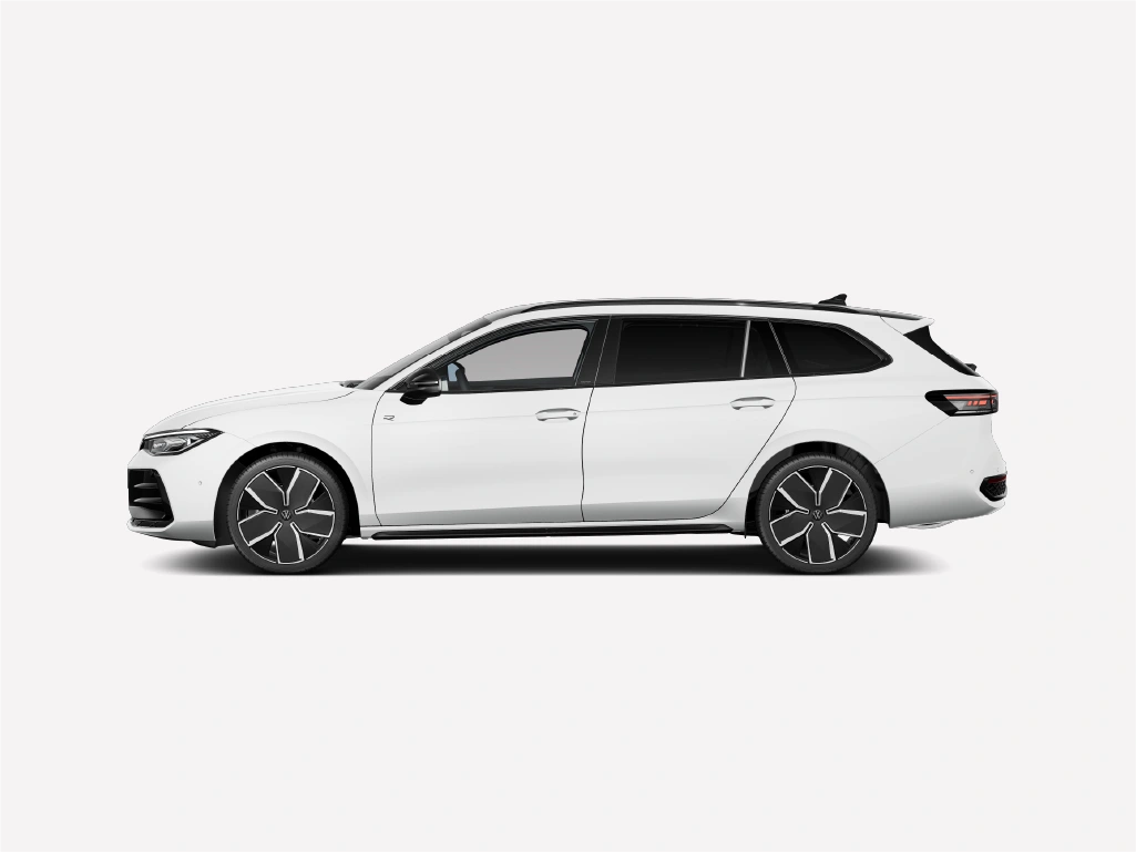 Eine Auto-Grafik auf hellgrauem Hintergrund, die die Fahrerseite eines Fahrzeug-Renderings zeigt.