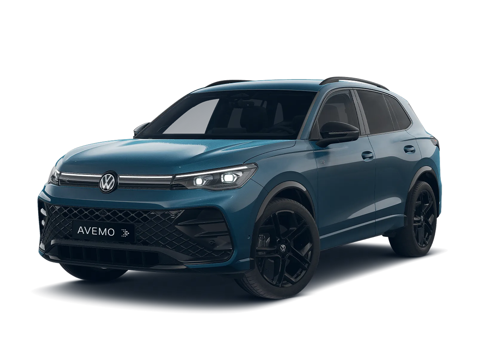 Ein Rendering eines blauen Volkswagen Tiguan.
