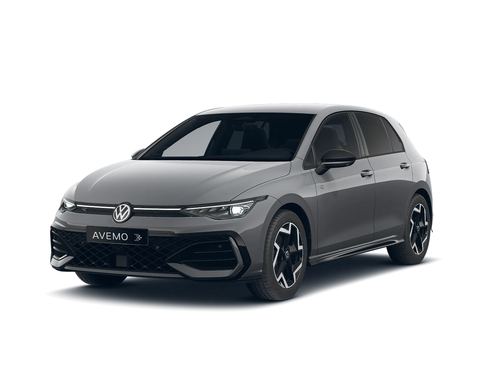 Ein Rendering eines grauen Volkswagen Golf.
