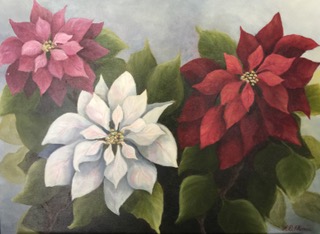Class Sample: “Poinsettias” Painting