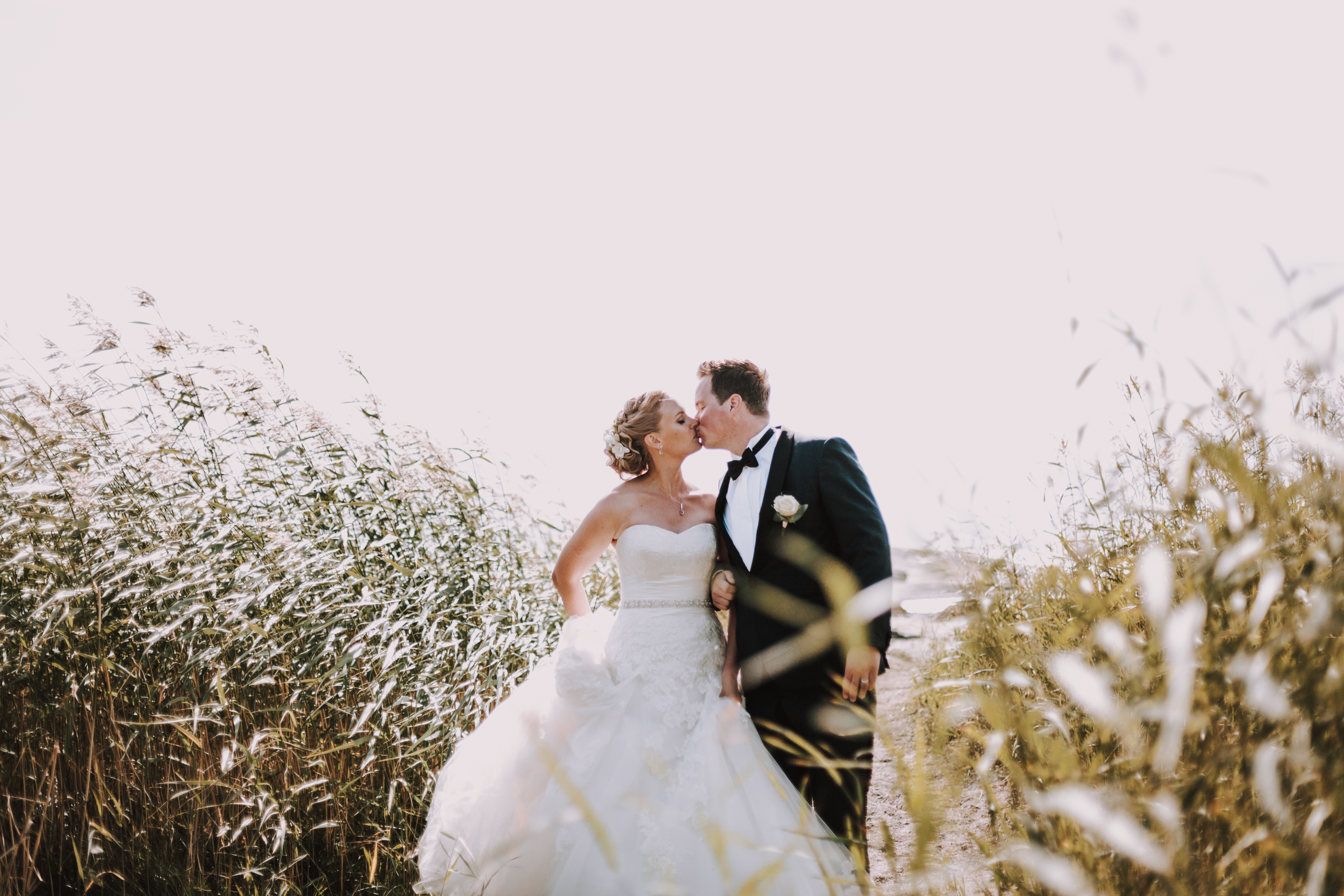 Hääpari hääkuvauksessa Vattuniemessä, Helsingin Lauttasaaressa