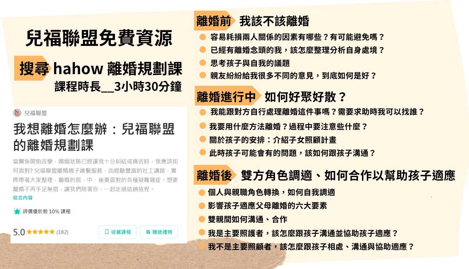 離婚毀孩子一生?父母的離婚規劃課