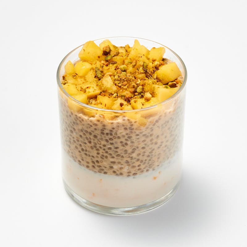 Mango Pudding Chia Yogurt with Pistachio Topping by Chef Miriam Milord