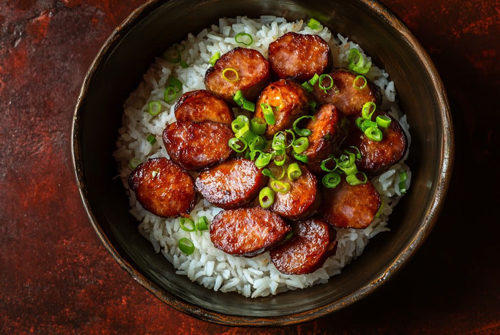 Lunar New Year Foods Chinese Sausage w/ Sticky Rice