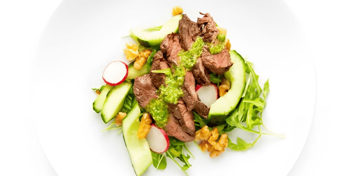 Seared Steak with Arugula Pesto