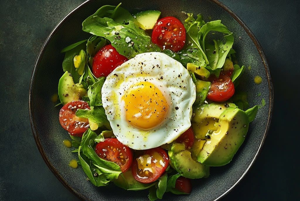 Poached Egg Avocado Breakfast Salad