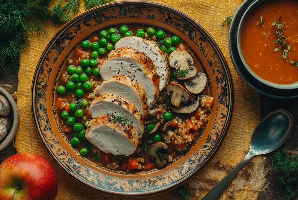 Low Sodium Diet Meal Plan - Turkey Mushroom Peas Dish