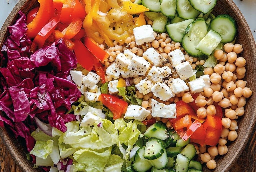 Herb-Infused Mediterranean Chopped Salad with Tangy Oregano Dressing