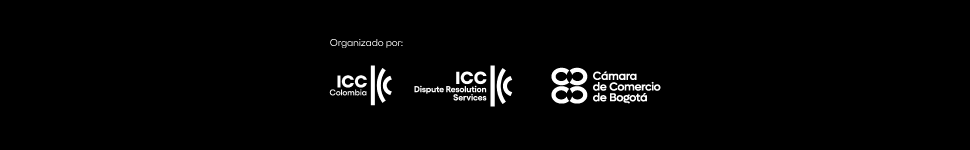 Banner con logos de Logos ICC Colombia.  Cámara de Comercio de Bogotá. DRS International Chamber of Commerce (ICC).
