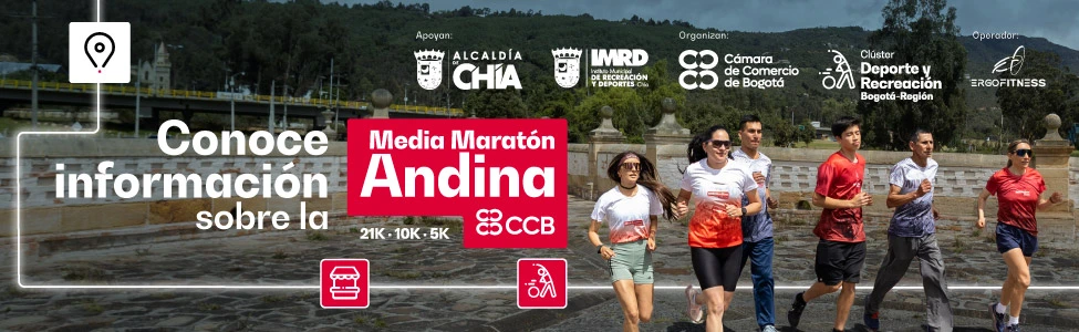 Banner de la media maraton Andina 2026 edición Chia, banner de contacto