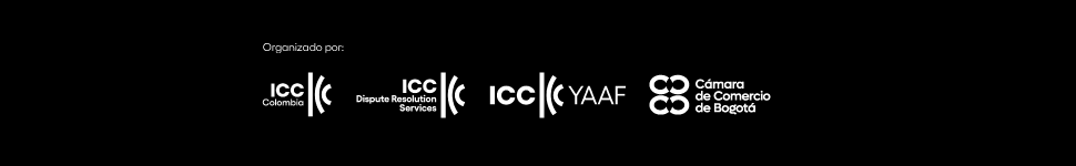 Banner Logos organiza, entidades : Cámara de Comercio de Bogotá. ICC Colombia.	 ICC YAAF.  DRS International Chamber of Commerce (ICC).
