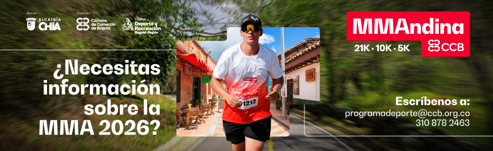 Banner de la media maraton Andina 2026 edición Chia, banner de contacto