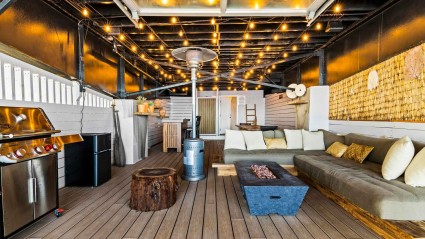 Ocean-facing deck with outdoor grill and seating