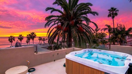 Views of San Diego from rooftop hot tub