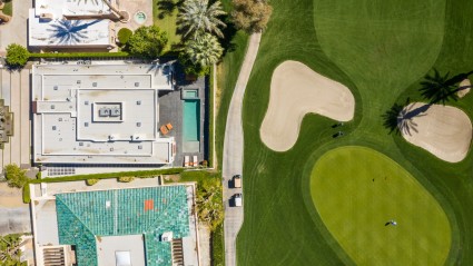Aerial shot of golf course