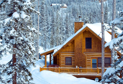A photo of a luxury chalet, one of the many types of vacation homes.