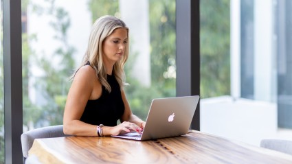 Dana on computer