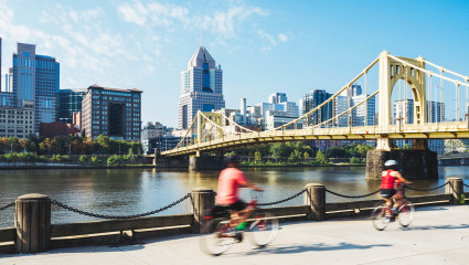 Pittsburgh, Pennsylvania’s many bike trails are part of what makes it one of the most relaxing places to visit in the U.S.