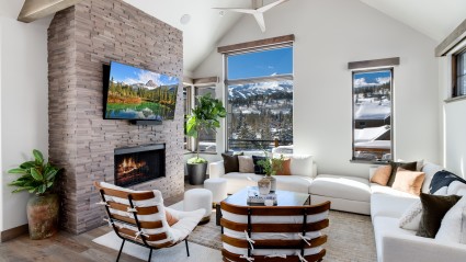 Living room with views of the Breckenridge mountains