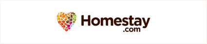 An image shares the logo of Homestay.com, one of the best vacation rental sites. 