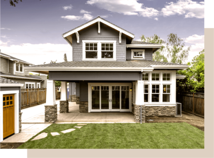 An image displays a traditional Craftsman home, one of the main types of houses.