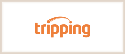 A logo of Tripping.com, one of the many Plum Guide alternatives.