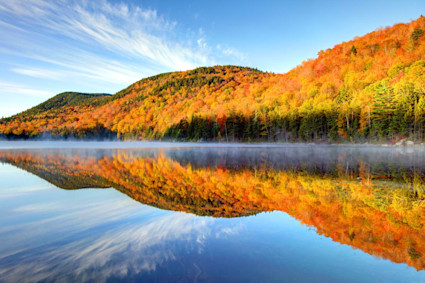 Image of the White Mountains, New Hampshire in the fall. 