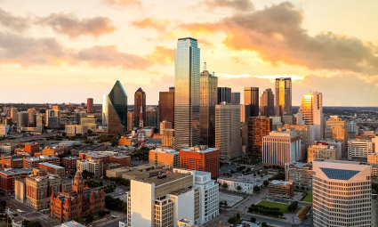 A photo of Dallas, Texas, one of the best places for fall vacations.