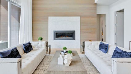 Modern fireplace in Napa