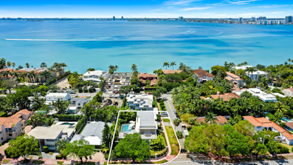 aerial view of a waterfront property capturing the golden light and scenic beauty of The Keys, ideal for summer events and sunset celebrations