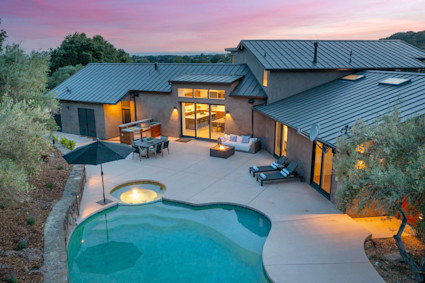 This sophisticated outdoor lounge and pool at The Grove in Napa offers the perfect retreat after a day of music and festivities at Festival Napa Valley.