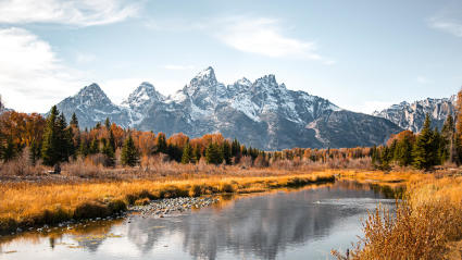A photo of Jackson Hole, Wyoming, one of the most romantic fall getaways.