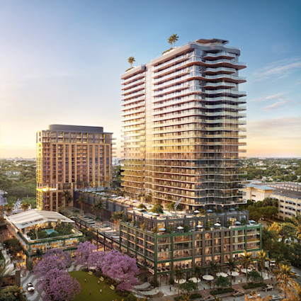 Exterior view of Midtown Terrace with surrounding grounds.