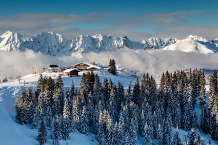 Image of the French Alps during winter. 