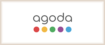 A logo of Agoda, one of the many Plum Guide alternatives.