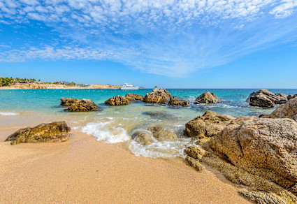 A photo shows the waters off Chileno Bay Resort & Residences, one of the best luxury hotels in Cabo. 