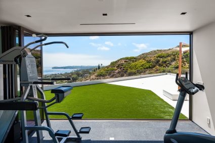 rooftop gym overlooking ocean